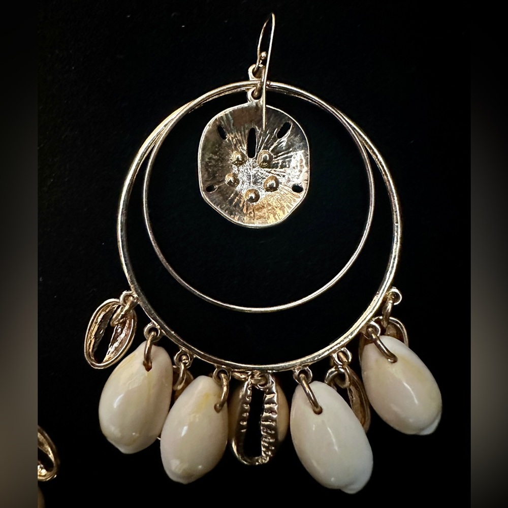 Shell Hoop Earrings - Picture 5 of 7